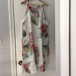 Lungo L’Arno Tropical Print Linen Dress